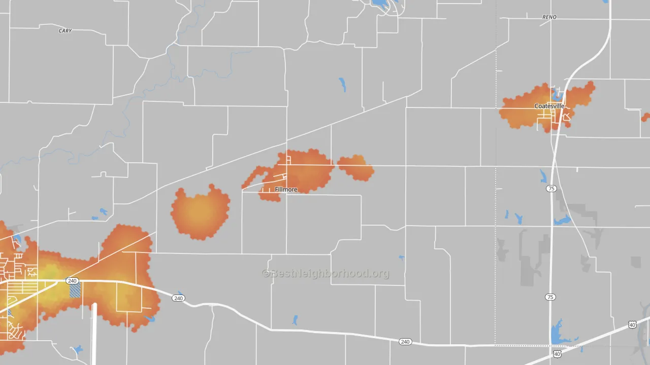 Bike Grade map of 46128, IN