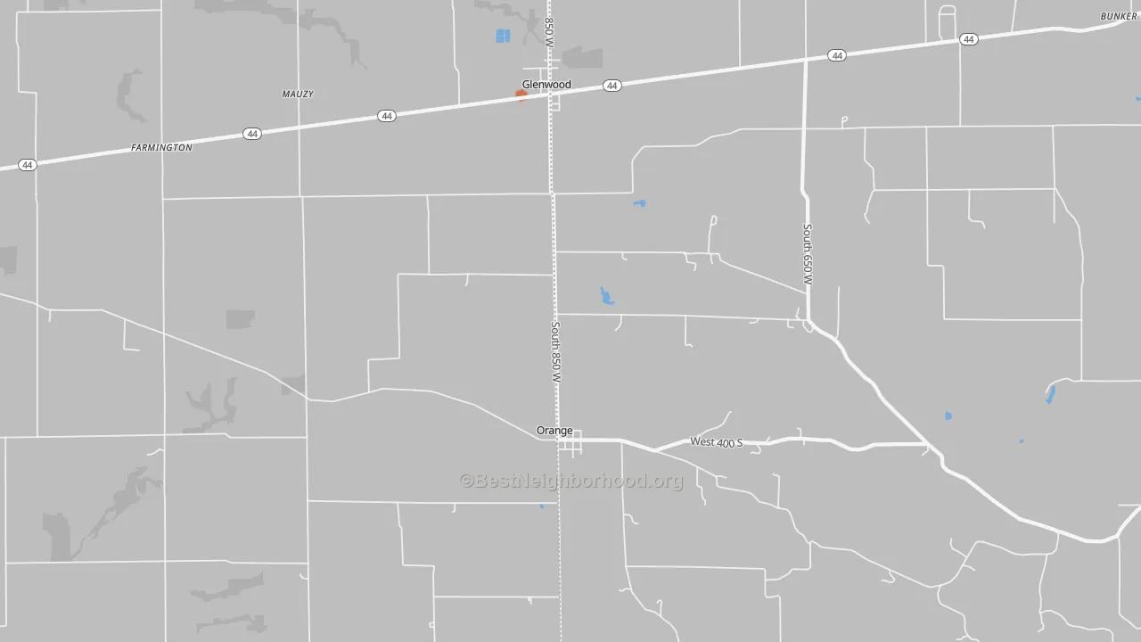 Bike Grade map of 46133, IN