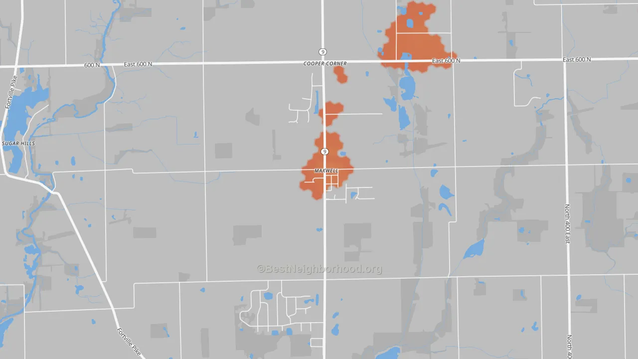 Bike Grade map of 46154, IN