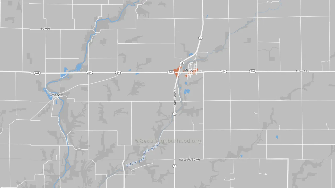 Bike Grade map of 46156, IN