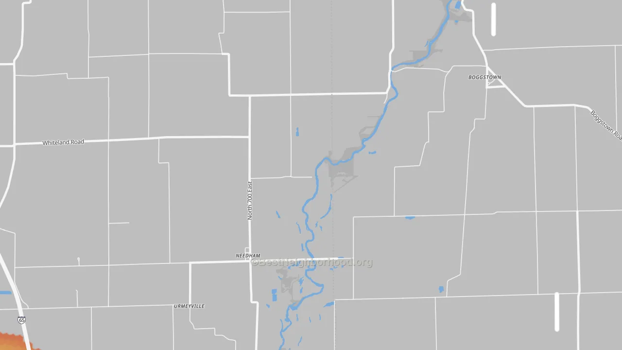 Bike Grade map of 46162, IN
