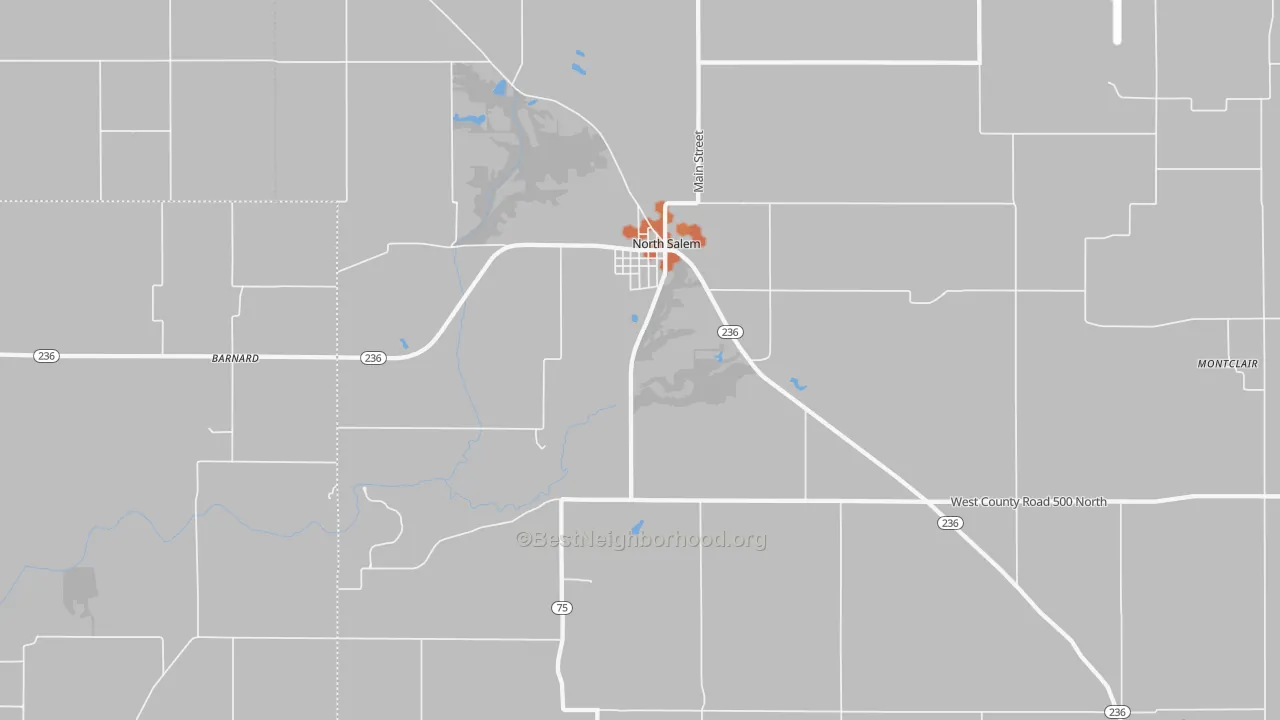 Bike Grade map of 46165, IN