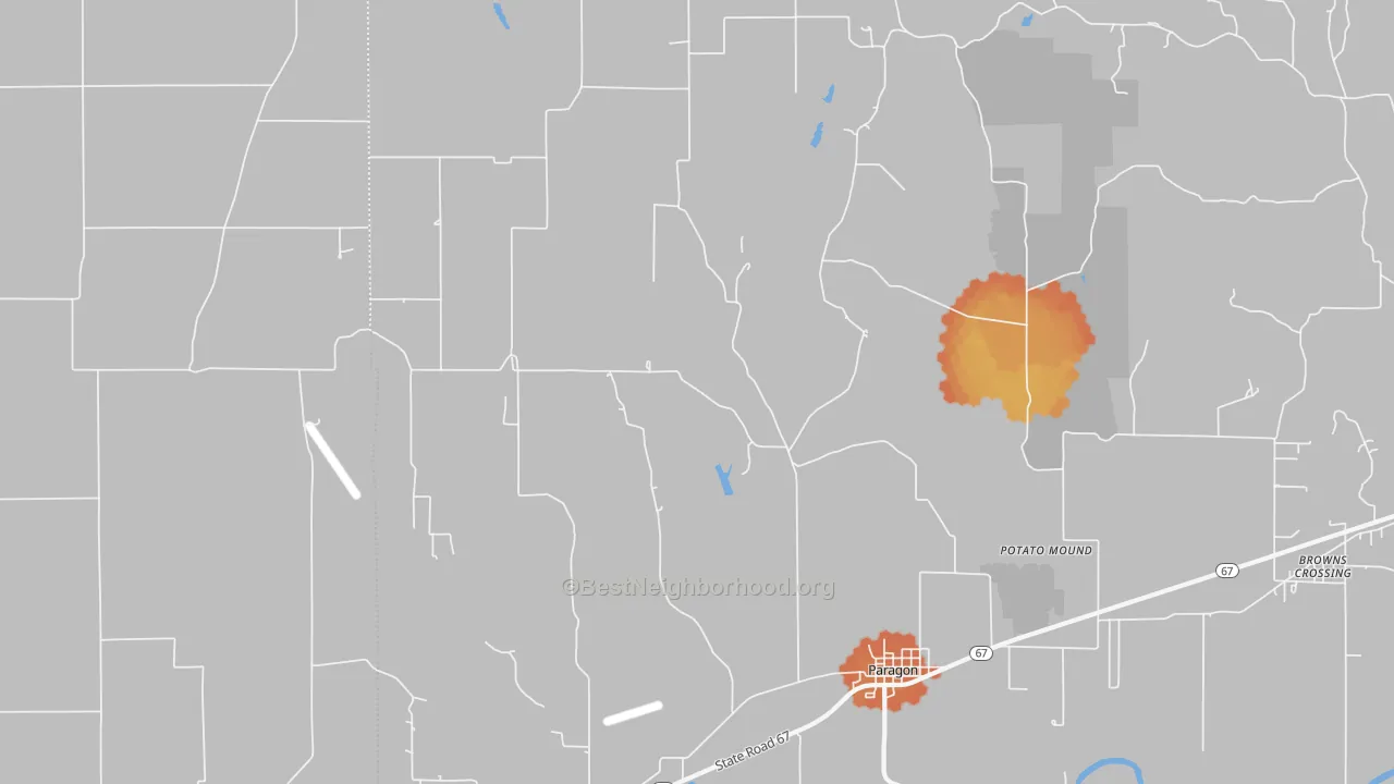 Bike Grade map of 46166, IN