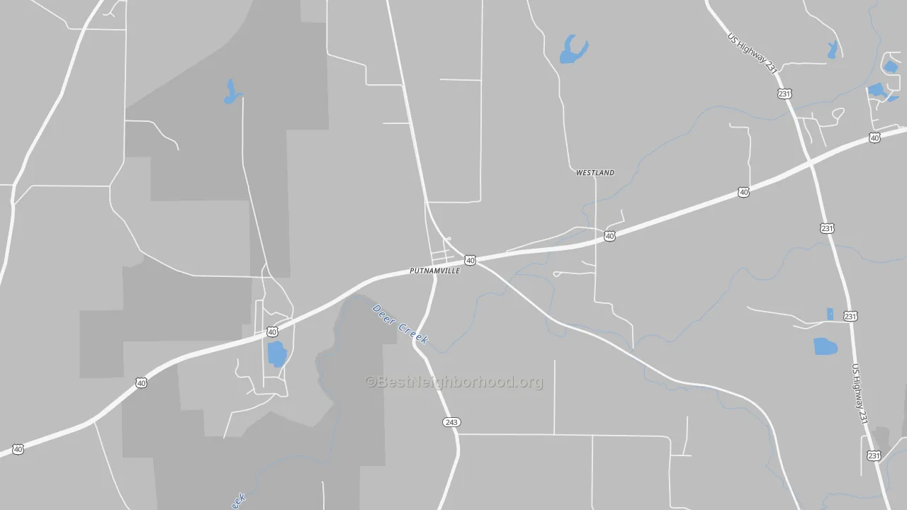 Bike Grade map of 46170, IN