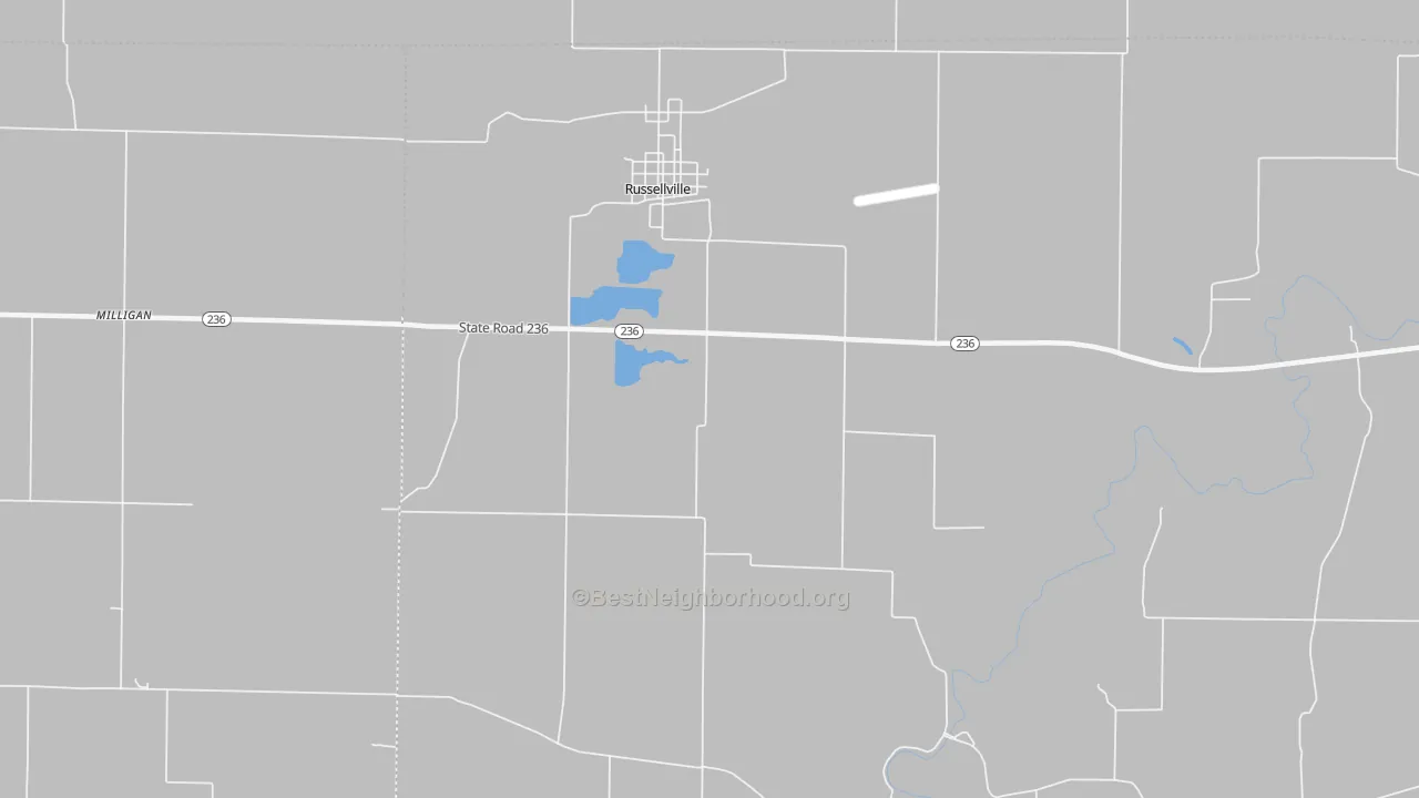 Bike Grade map of 46175, IN