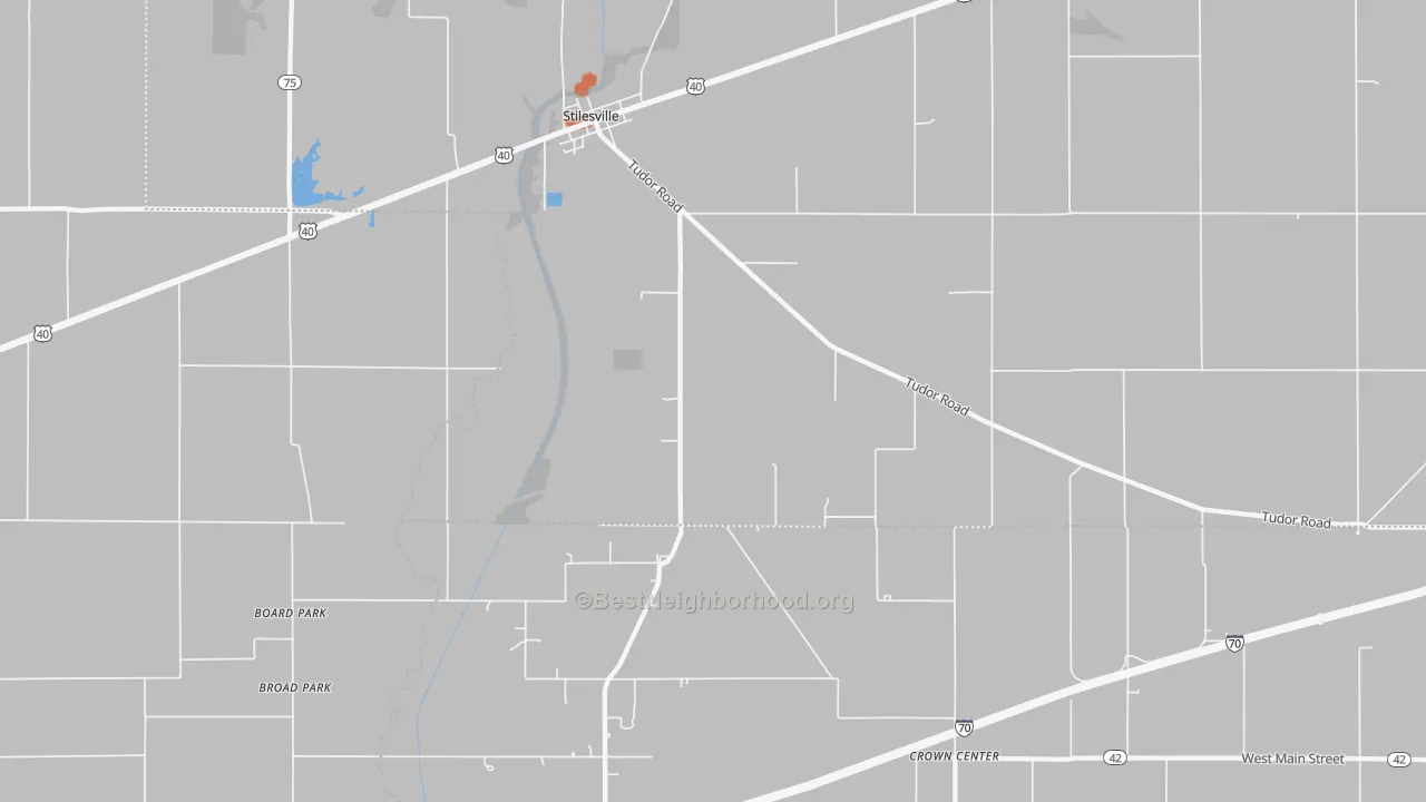 Bike Grade map of 46180, IN