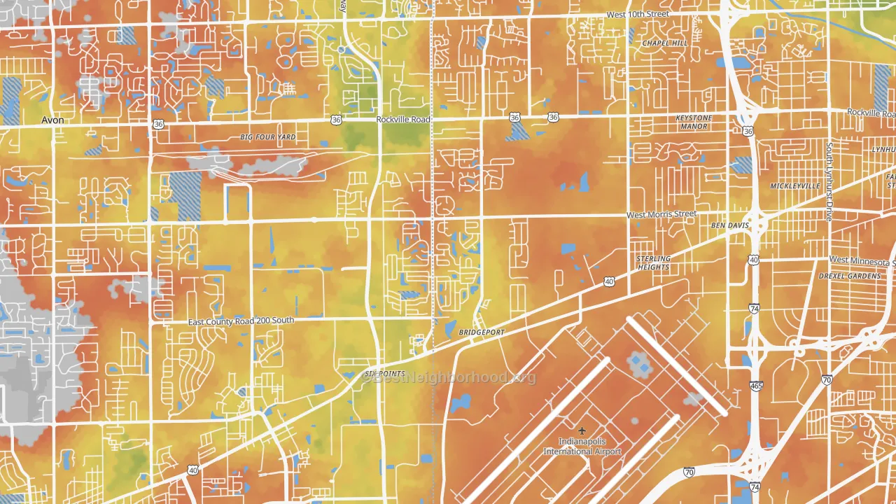 Bike Grade map of 46231, IN