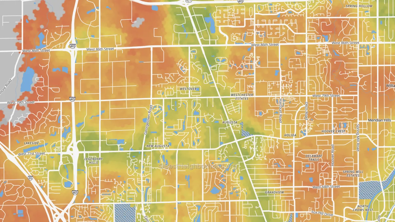 Bike Grade map of 46268, IN