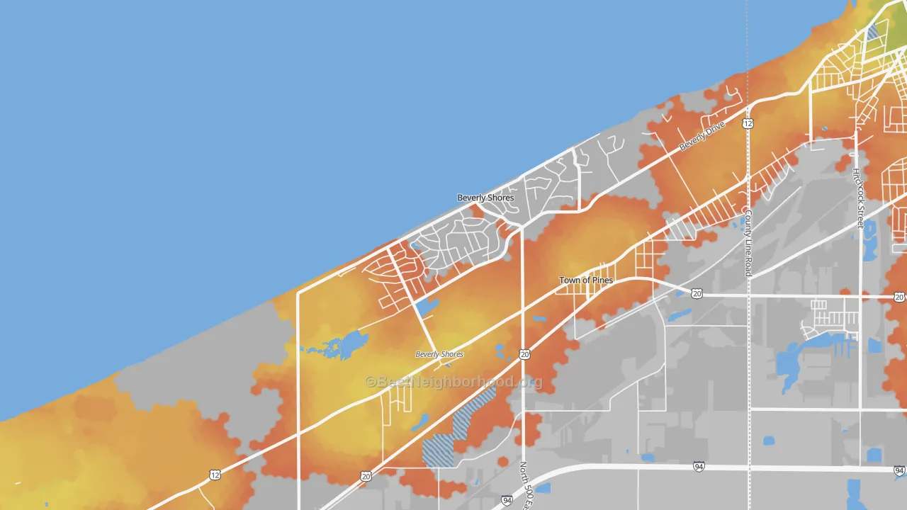 Bike Grade map of 46301, IN