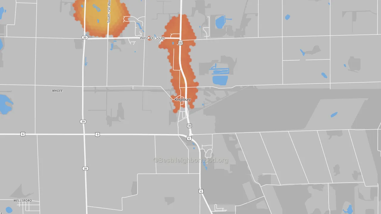 Bike Grade map of 46345, IN
