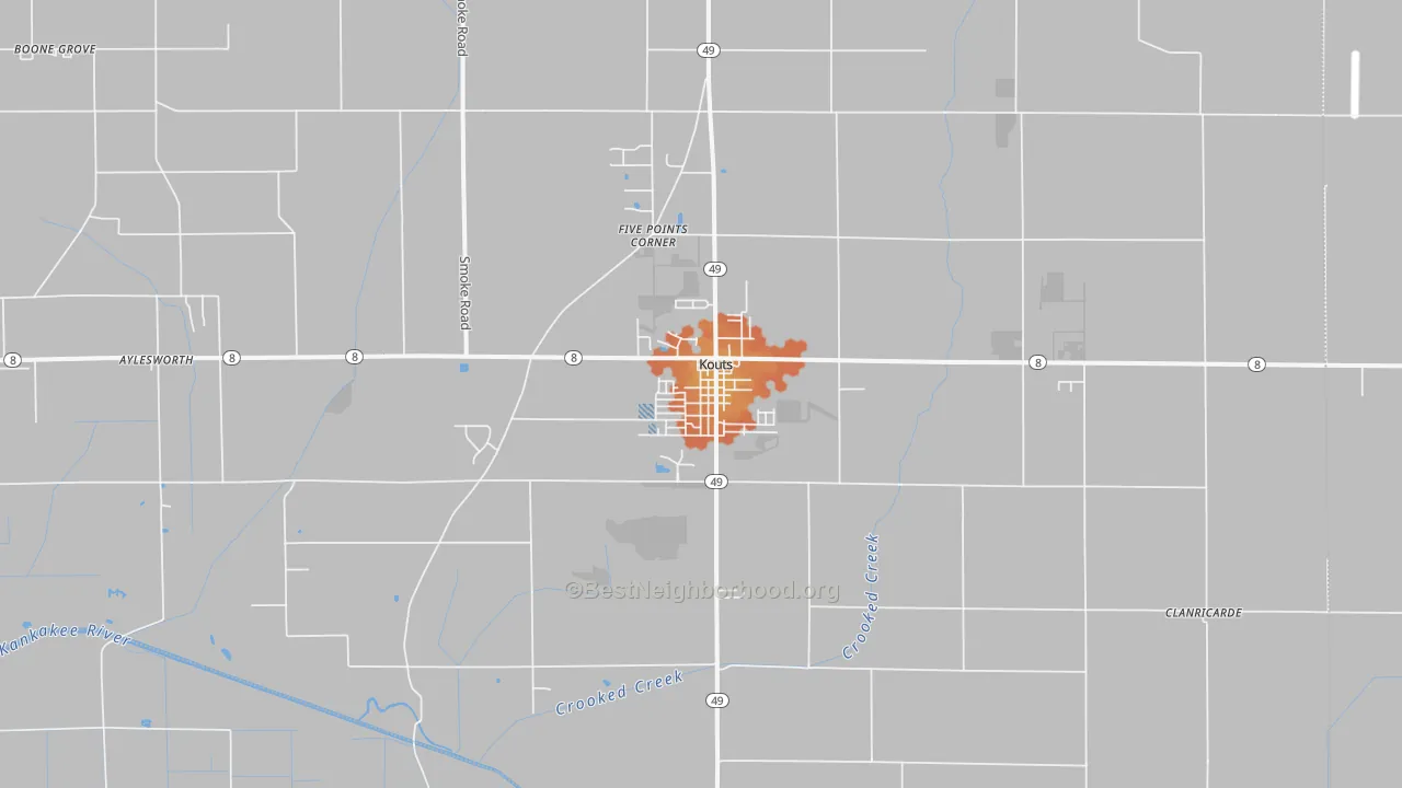 Bike Grade map of 46347, IN
