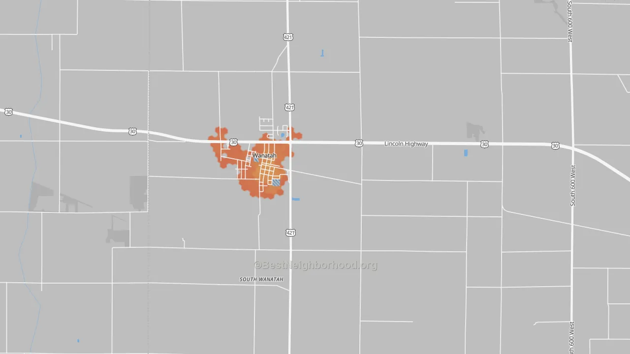 Bike Grade map of 46390, IN