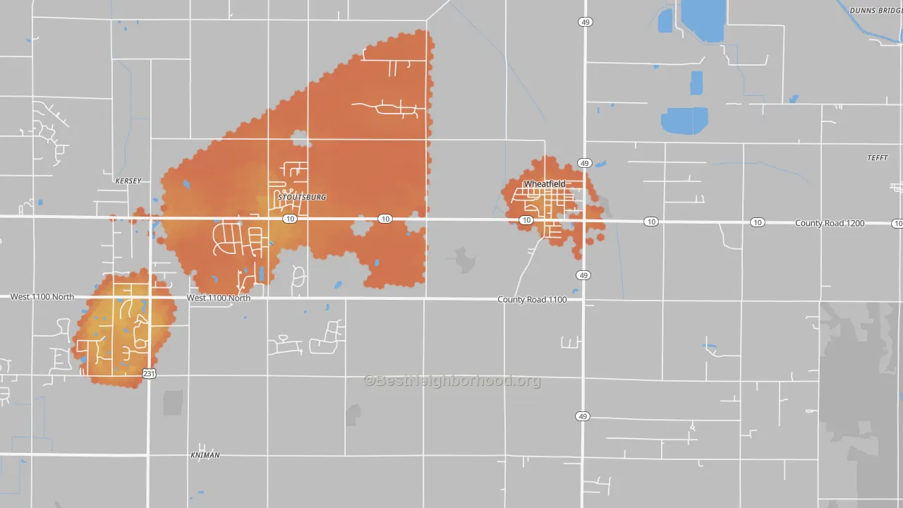 Bike Grade map of 46392, IN