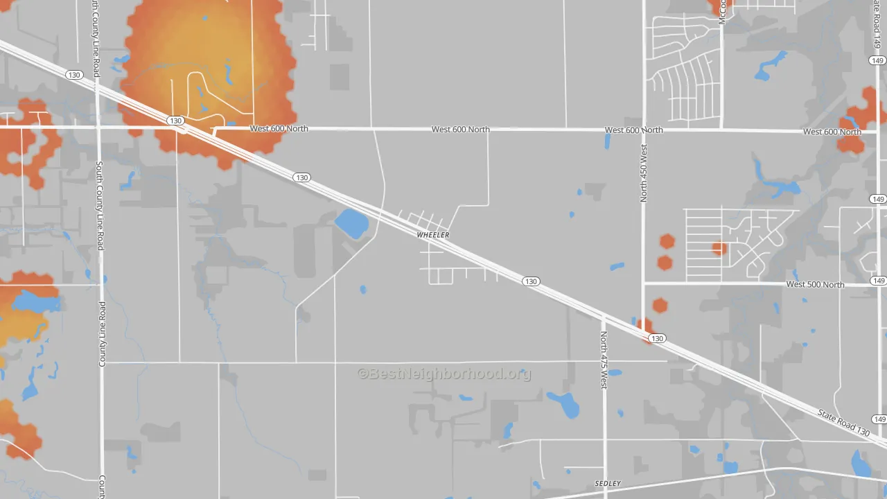 Bike Grade map of 46393, IN