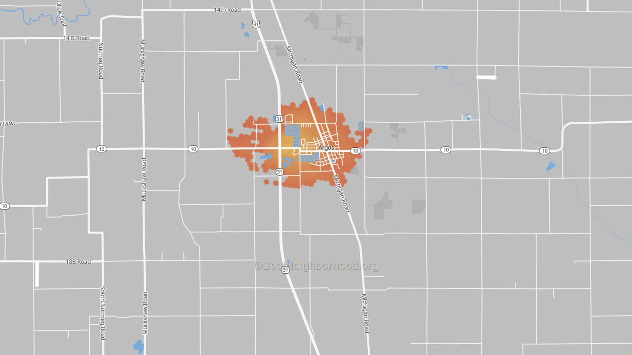 Bike Grade map of 46501, IN