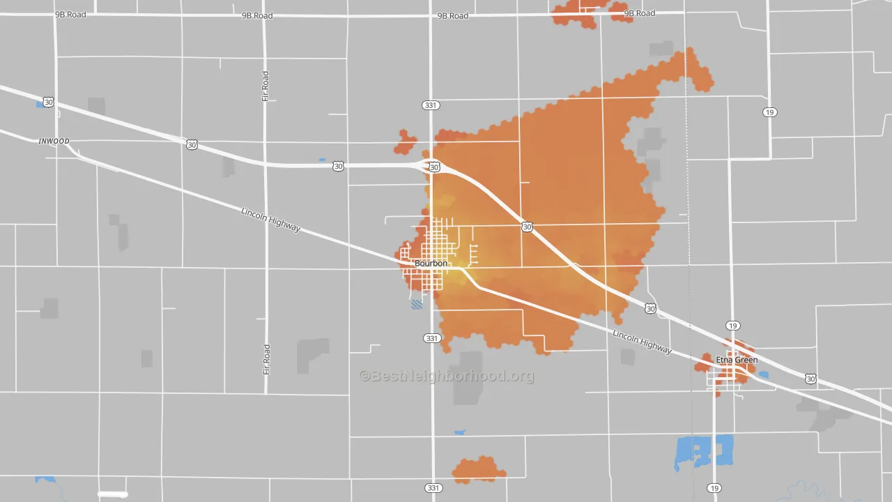 Bike Grade map of 46504, IN