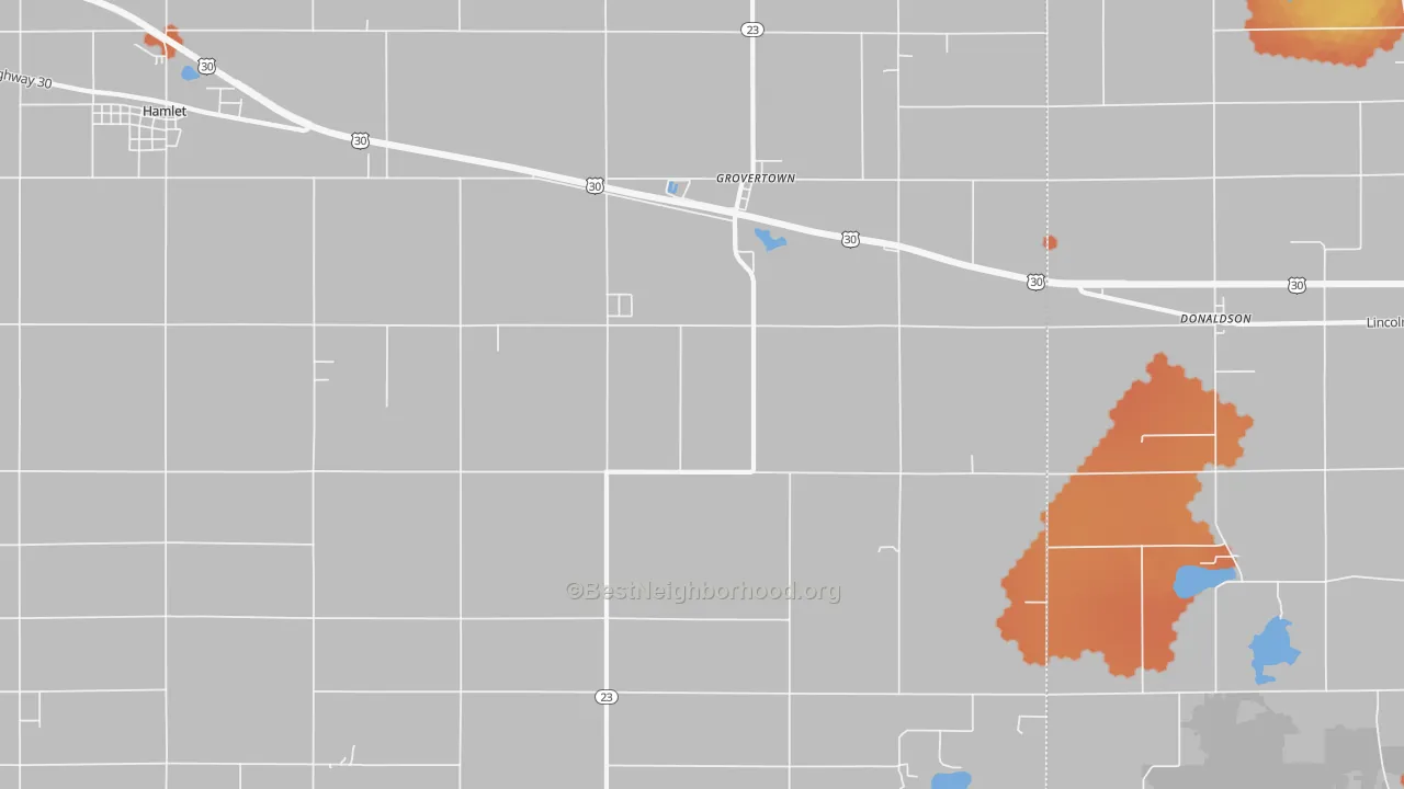 Bike Grade map of 46531, IN