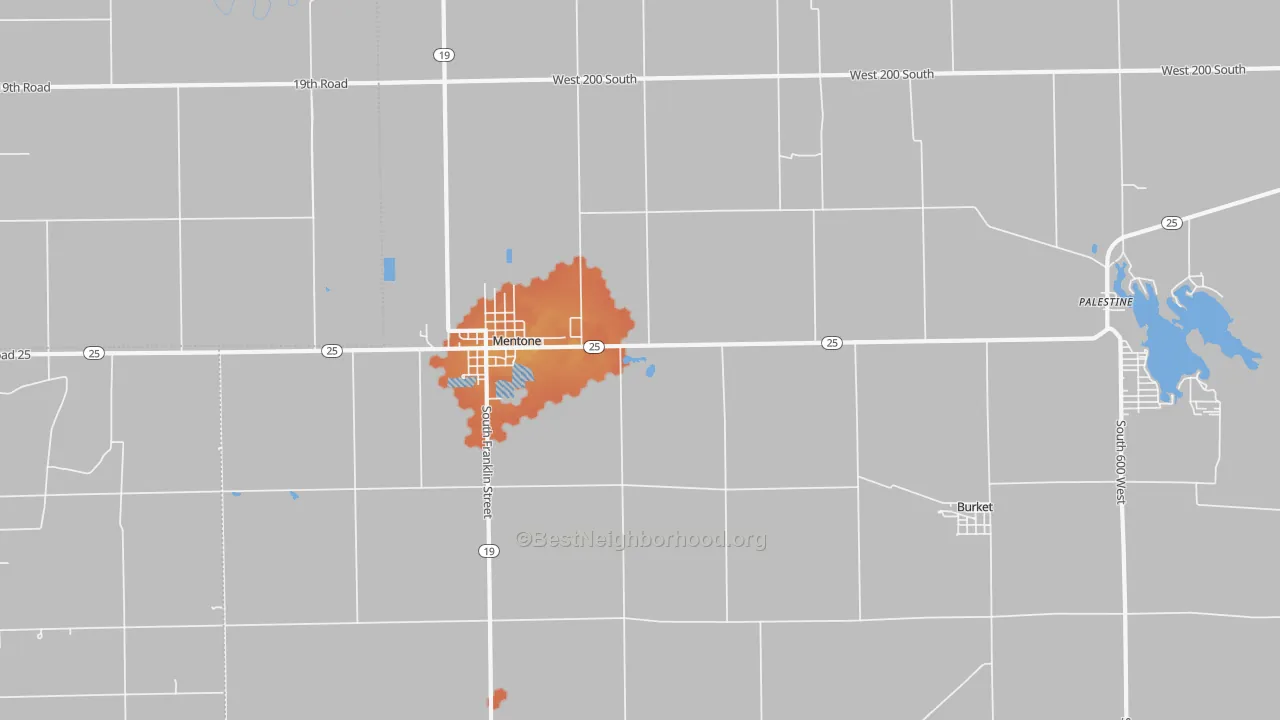 Bike Grade map of 46539, IN