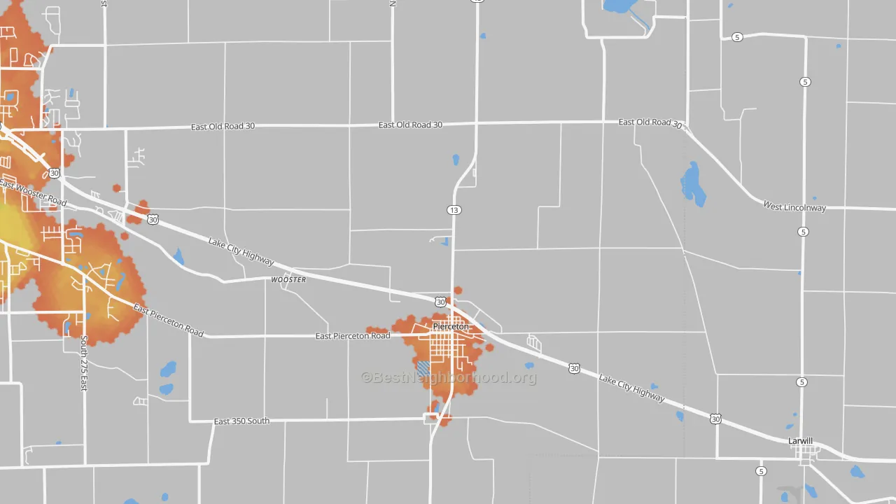 Bike Grade map of 46562, IN