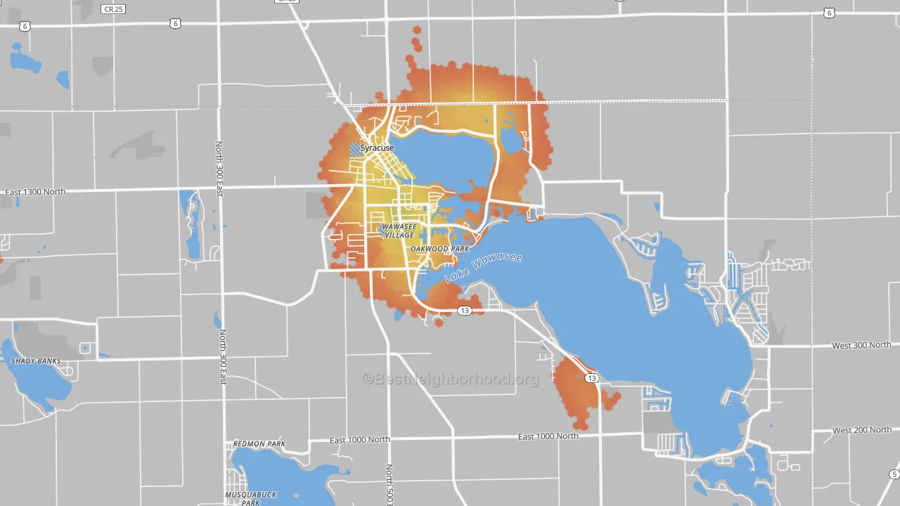 Bike Grade map of 46567, IN