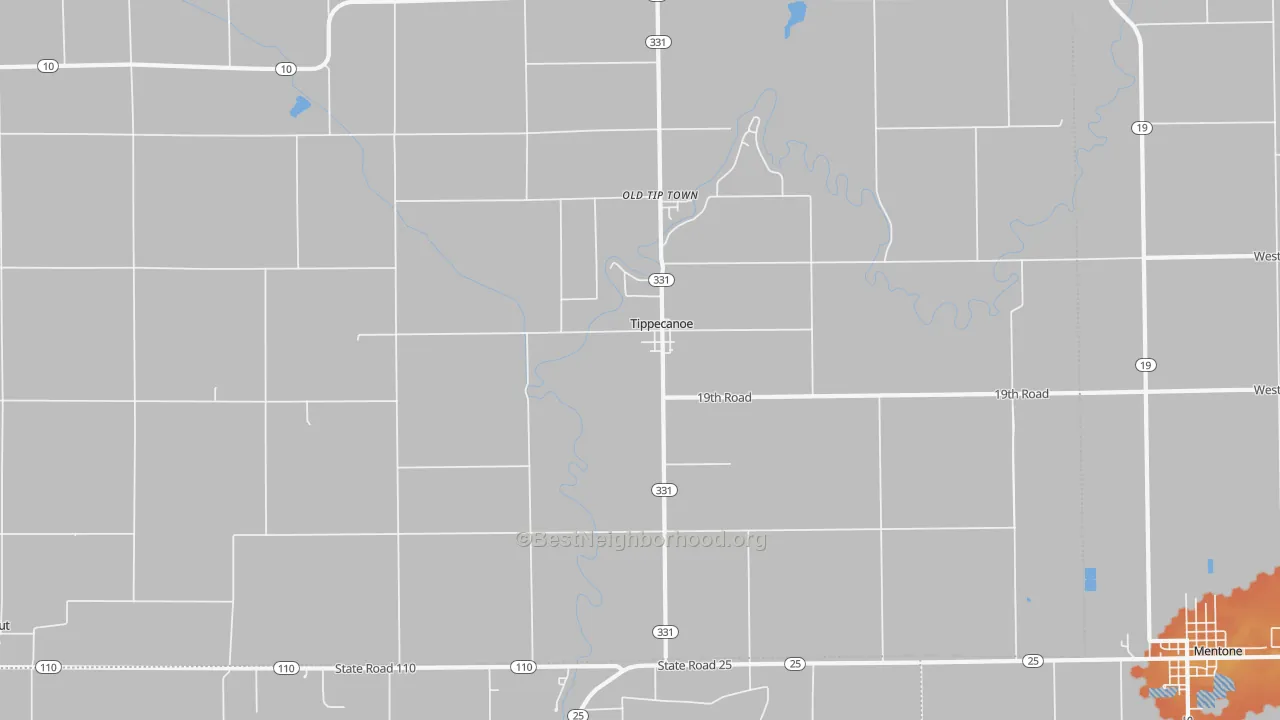 Bike Grade map of 46570, IN