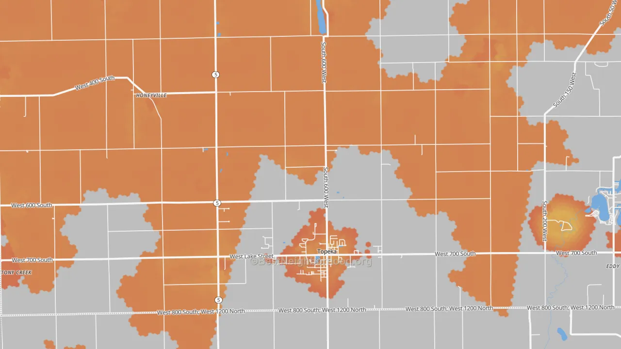 Bike Grade map of 46571, IN