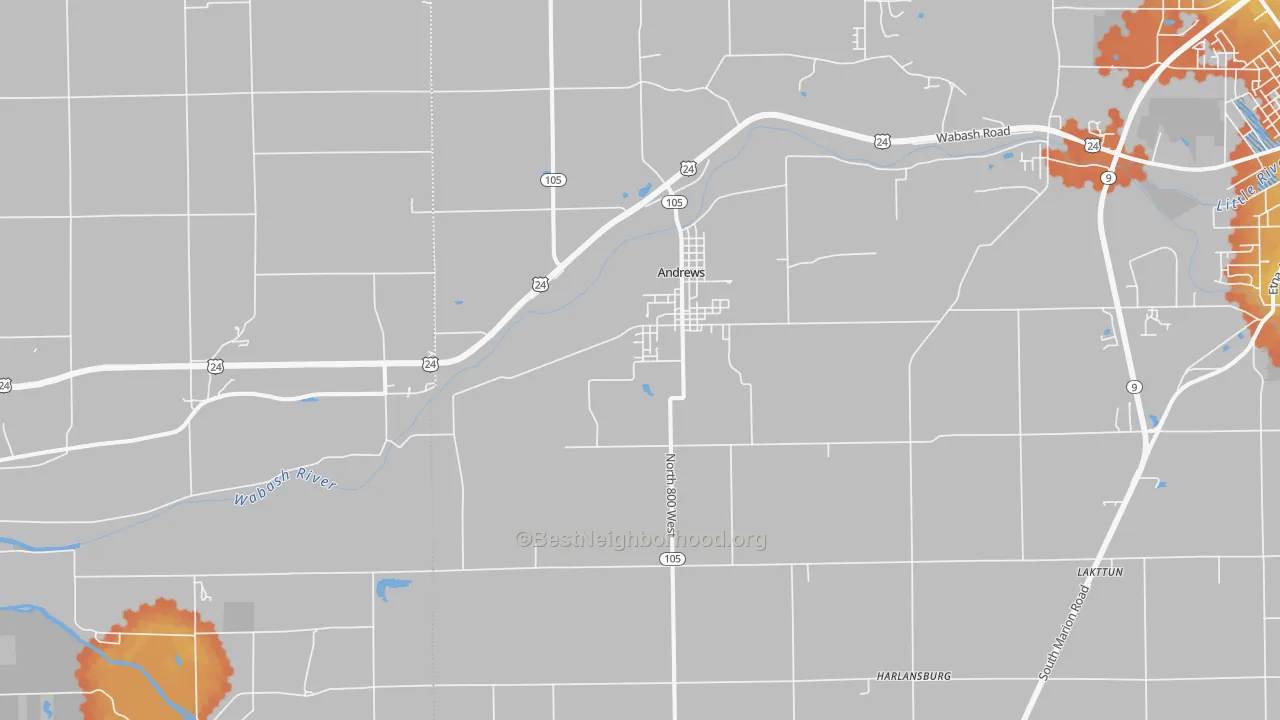 Bike Grade map of 46702, IN