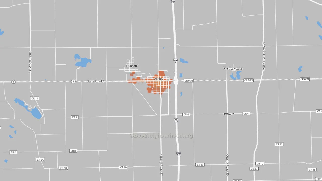 Bike Grade map of 46705, IN