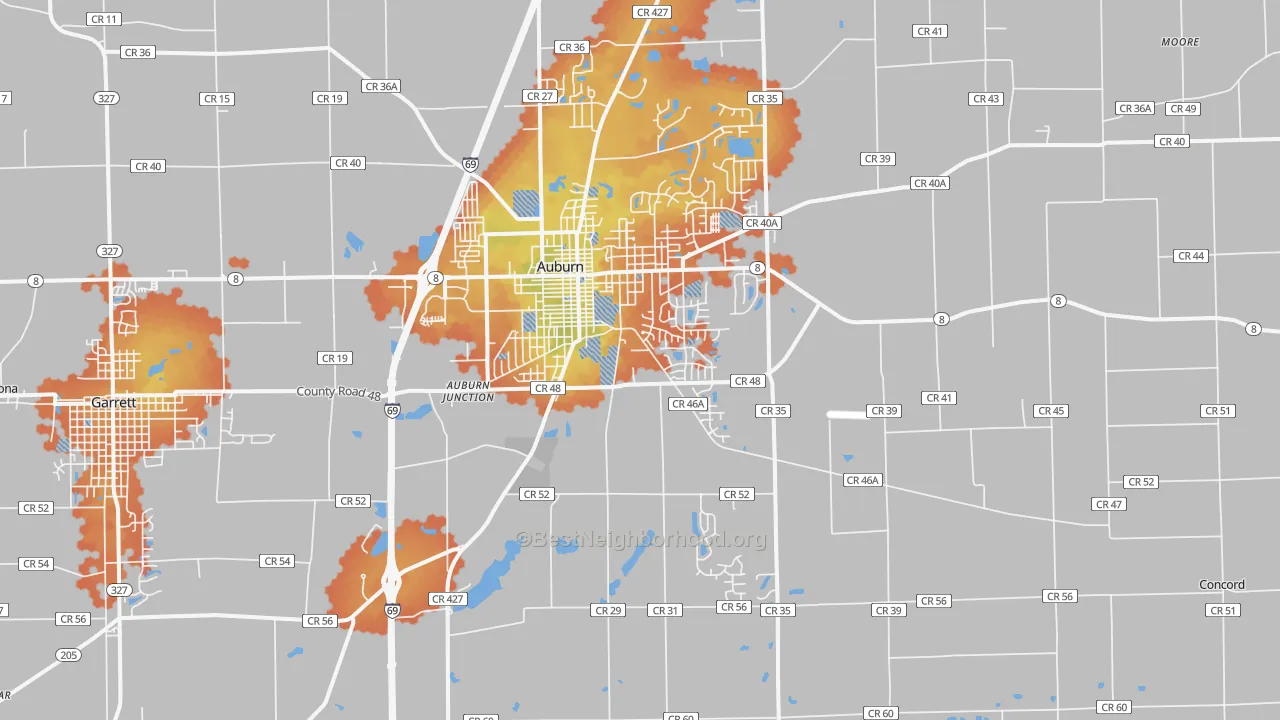 Bike Grade map of 46706, IN