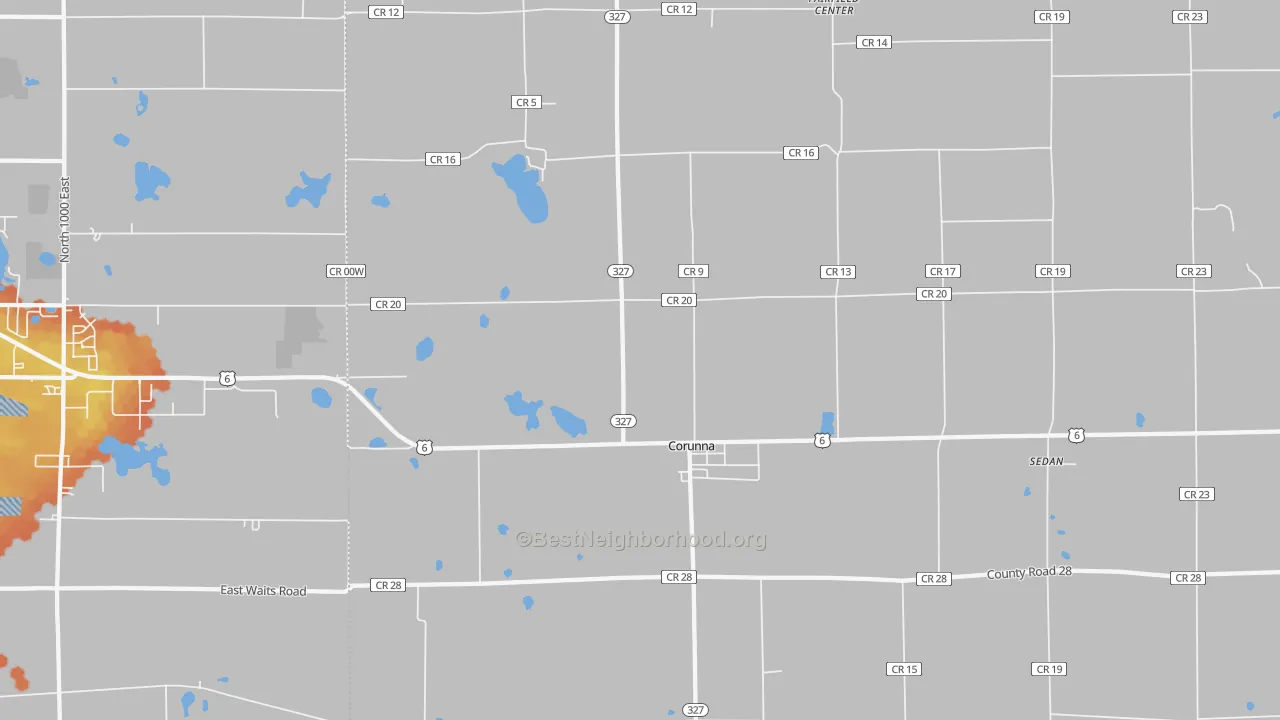 Bike Grade map of 46730, IN
