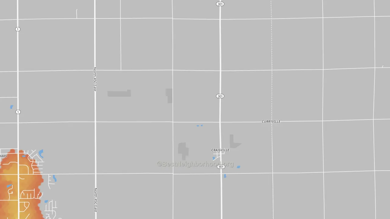 Bike Grade map of 46731, IN