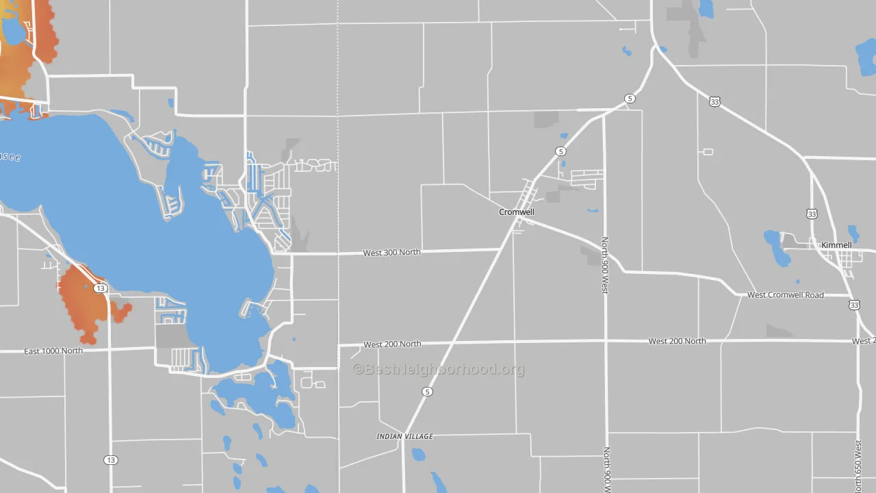 Bike Grade map of 46732, IN