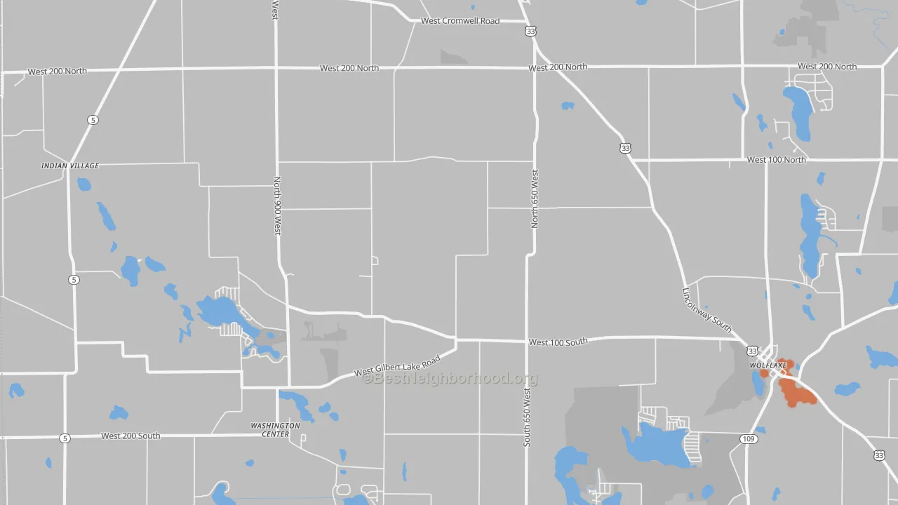 Bike Grade map of 46760, IN
