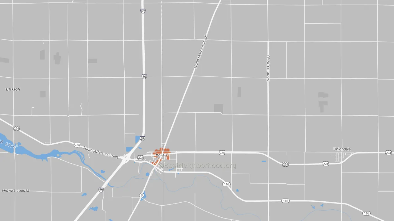 Bike Grade map of 46770, IN