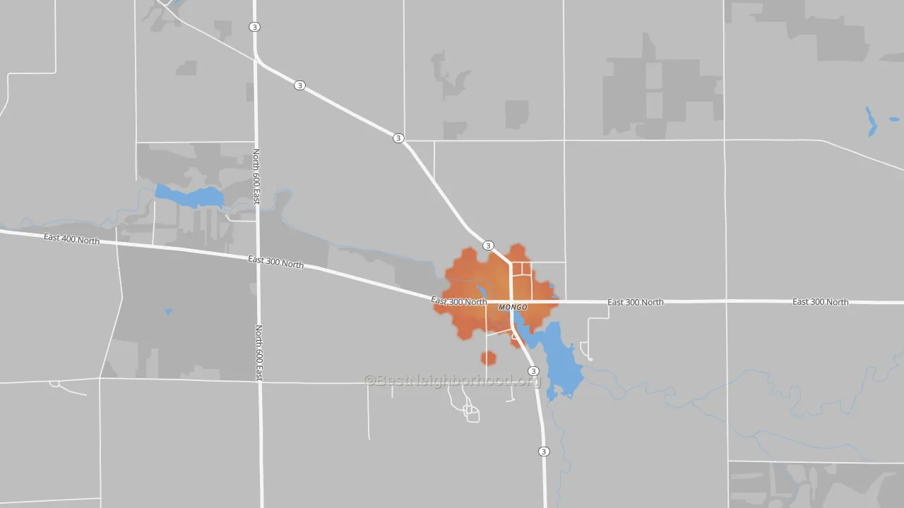 Bike Grade map of 46771, IN