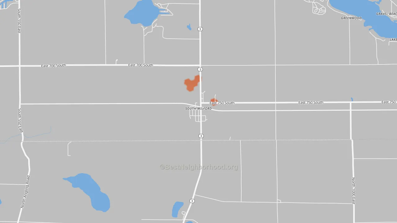 Bike Grade map of 46786, IN