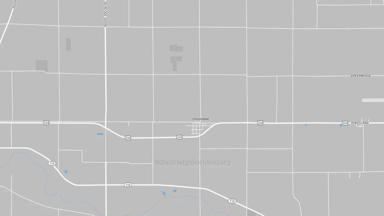 Bike Grade map of 46791, IN
