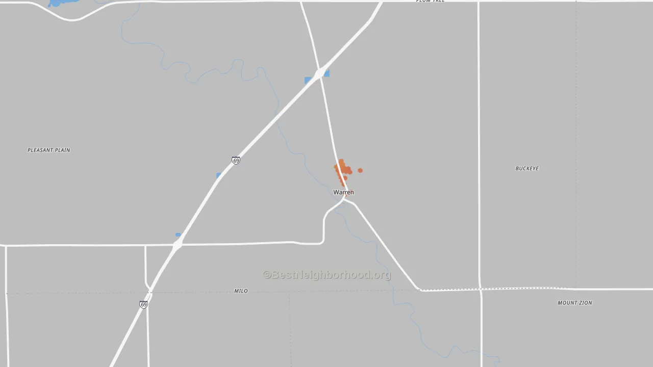 Bike Grade map of 46792, IN