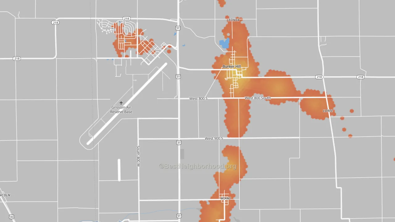 Bike Grade map of 46914, IN