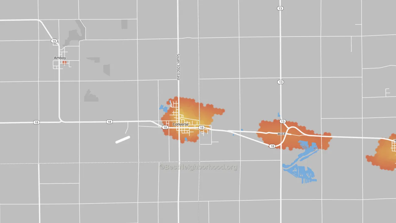 Bike Grade map of 46919, IN