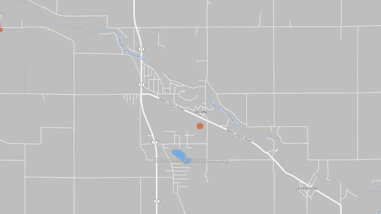 Bike Grade map of 46922, IN
