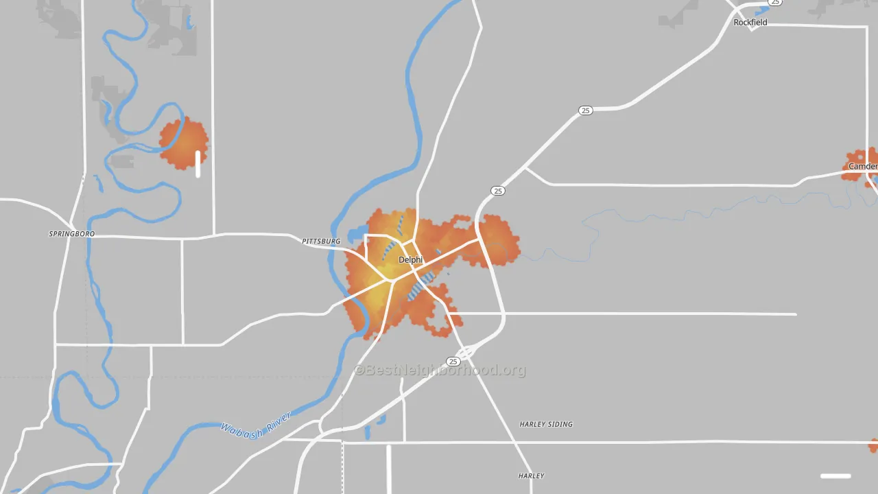 Bike Grade map of 46923, IN