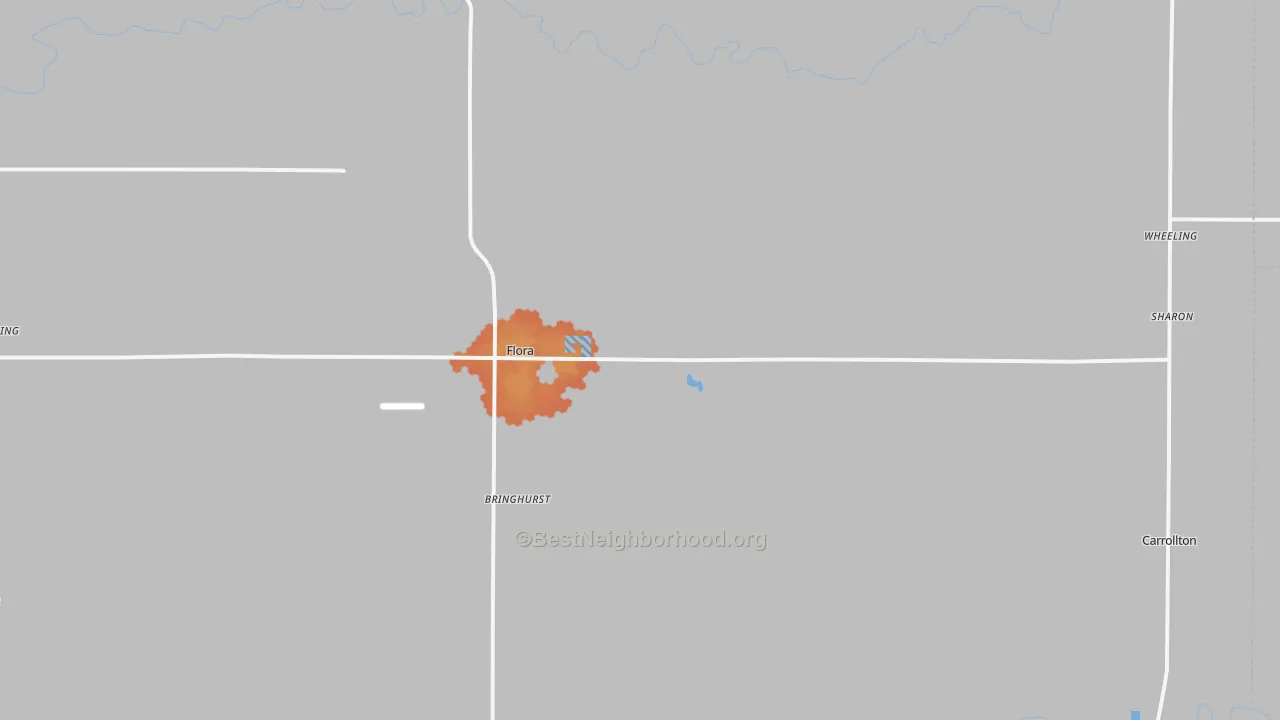 Bike Grade map of 46929, IN