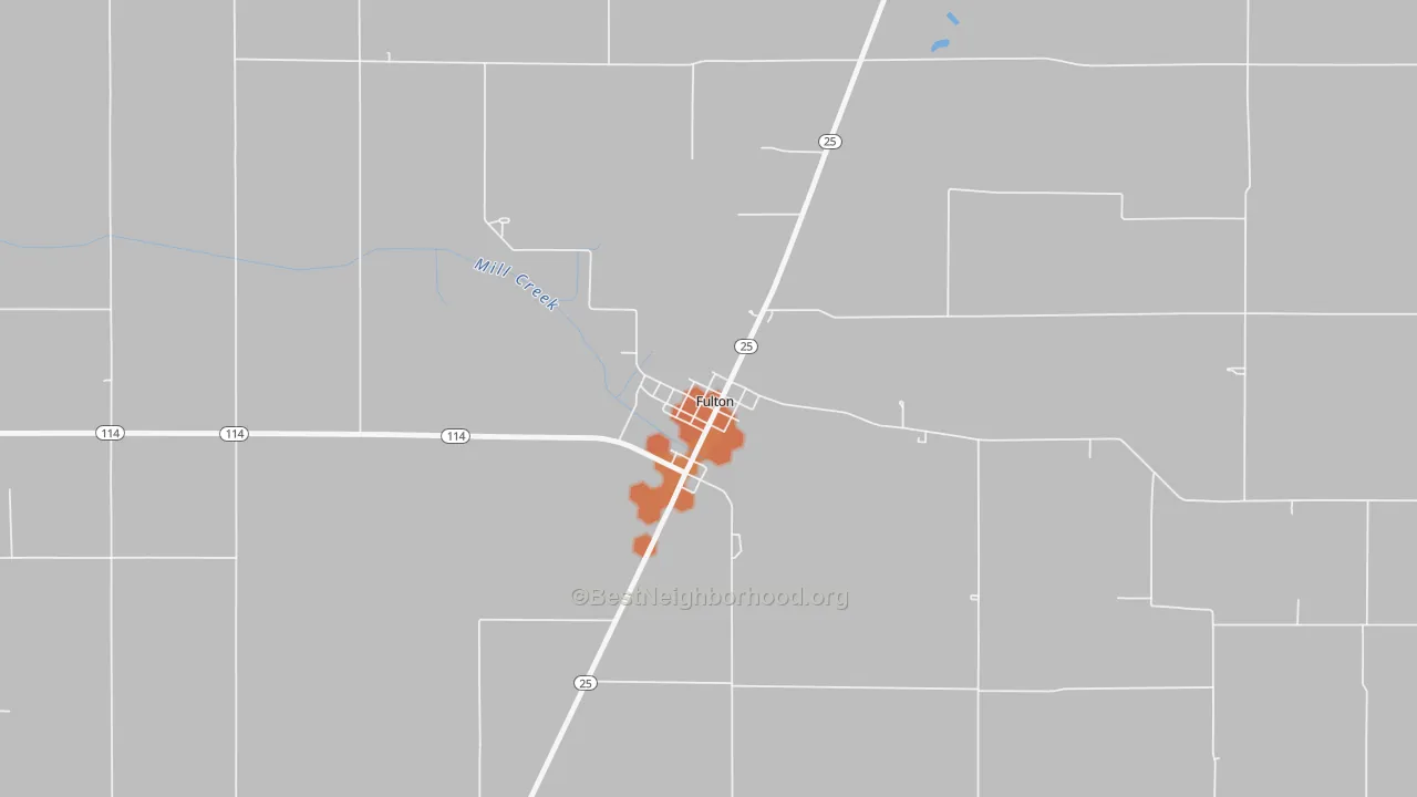 Bike Grade map of 46931, IN