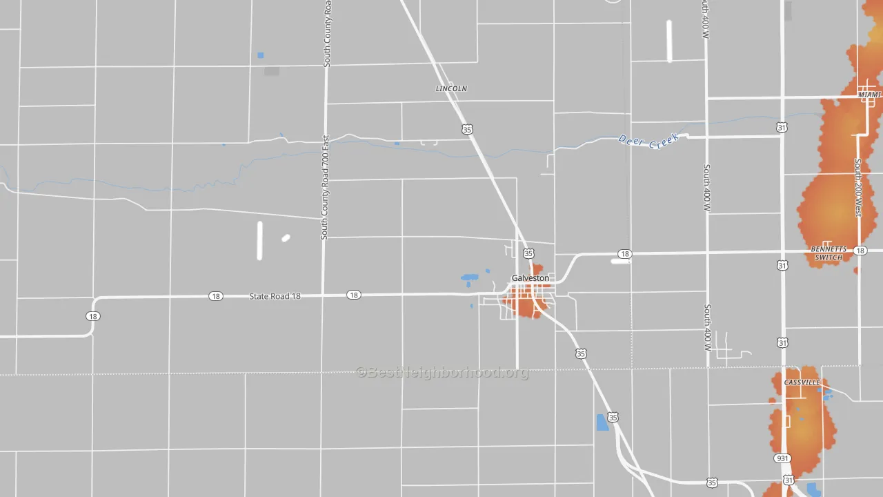 Bike Grade map of 46932, IN