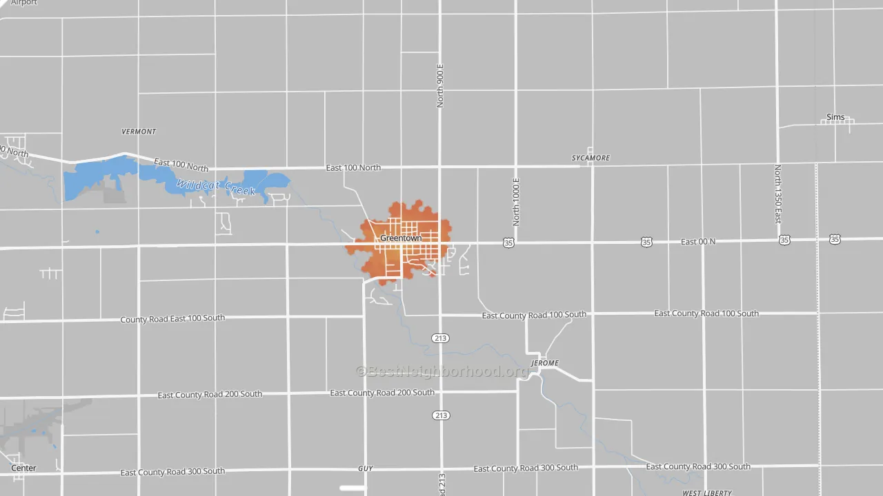 Bike Grade map of 46936, IN