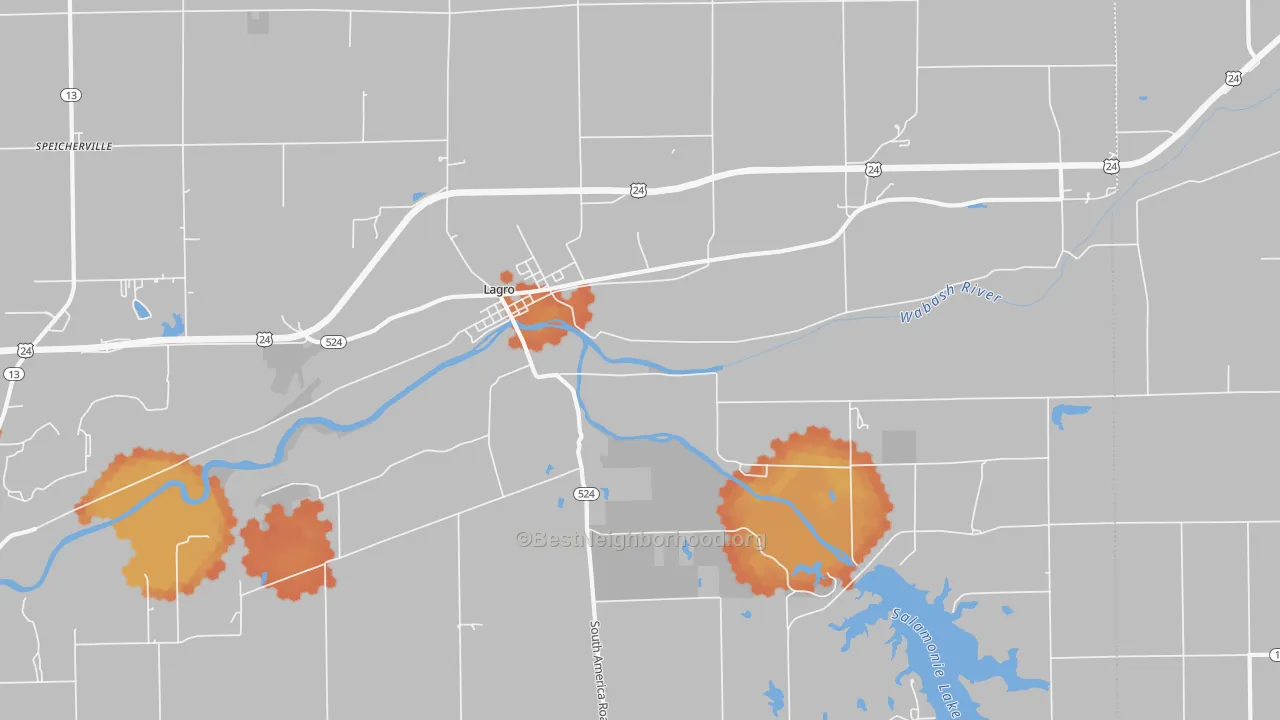Bike Grade map of 46941, IN