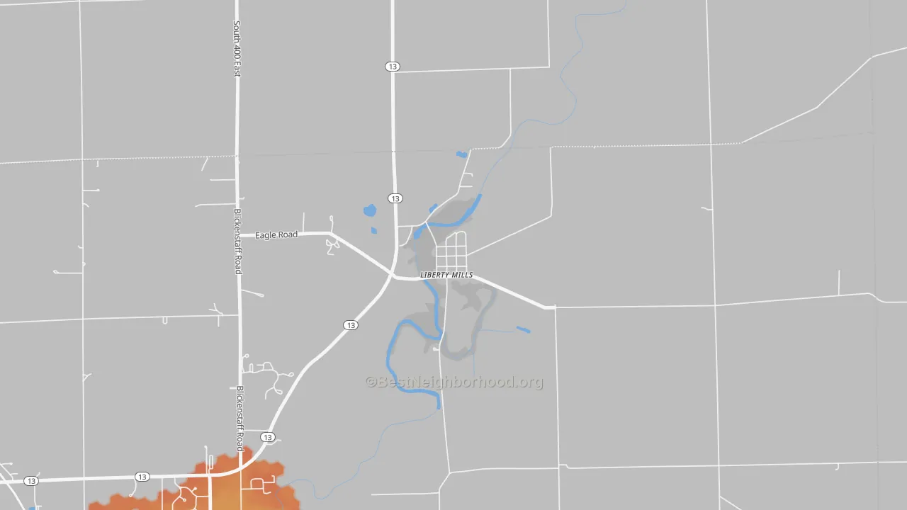 Bike Grade map of 46946, IN