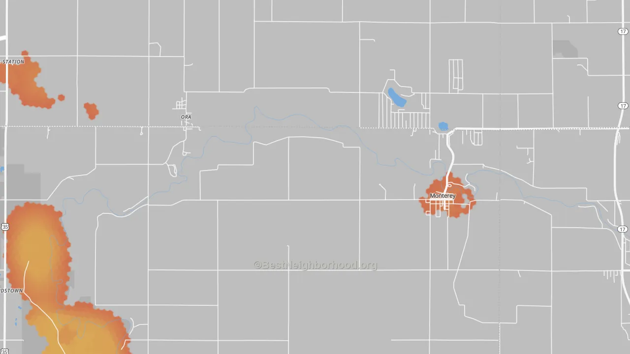 Bike Grade map of 46960, IN