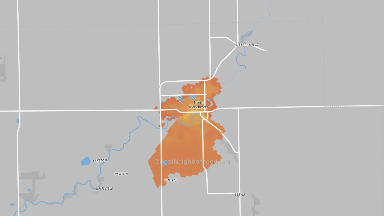Bike Grade map of 46962, IN